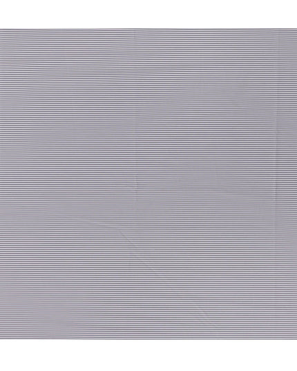 White and Grey Horizontal Stripe 100% Cotton Shirting Fabric, Fine Line Pattern, 150 cm Width, Made in Italy-D22882