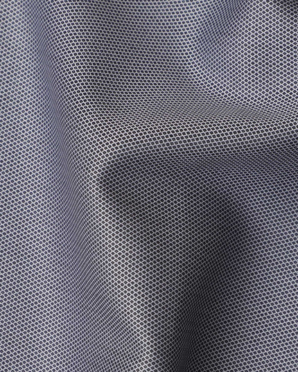 قماش قمصان من القطن السويسري 100% من مايكرو دوبي باللون الأسود، منسوج بنقشة ماسية، عرض 150 سم، صنع في سويسرا - D22886