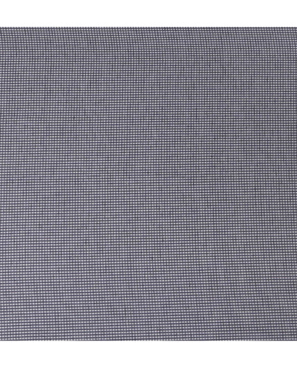 Navy Blue and White Gingham Check 100% Cotton Shirting Fabric, Micro Square Pattern, 150 cm Width, Made in Italy-D22887