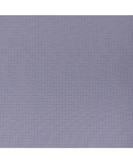 Navy Blue and White Graph Check 100% Cotton Shirting Fabric, Dense Square Pattern, 150 cm Width, Made in Italy-D22891