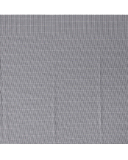 Grey and Black Micro Check 100% Cotton Shirting Fabric, Dense Mini Grid Pattern, 150 cm Width, Made in Italy-D22892
