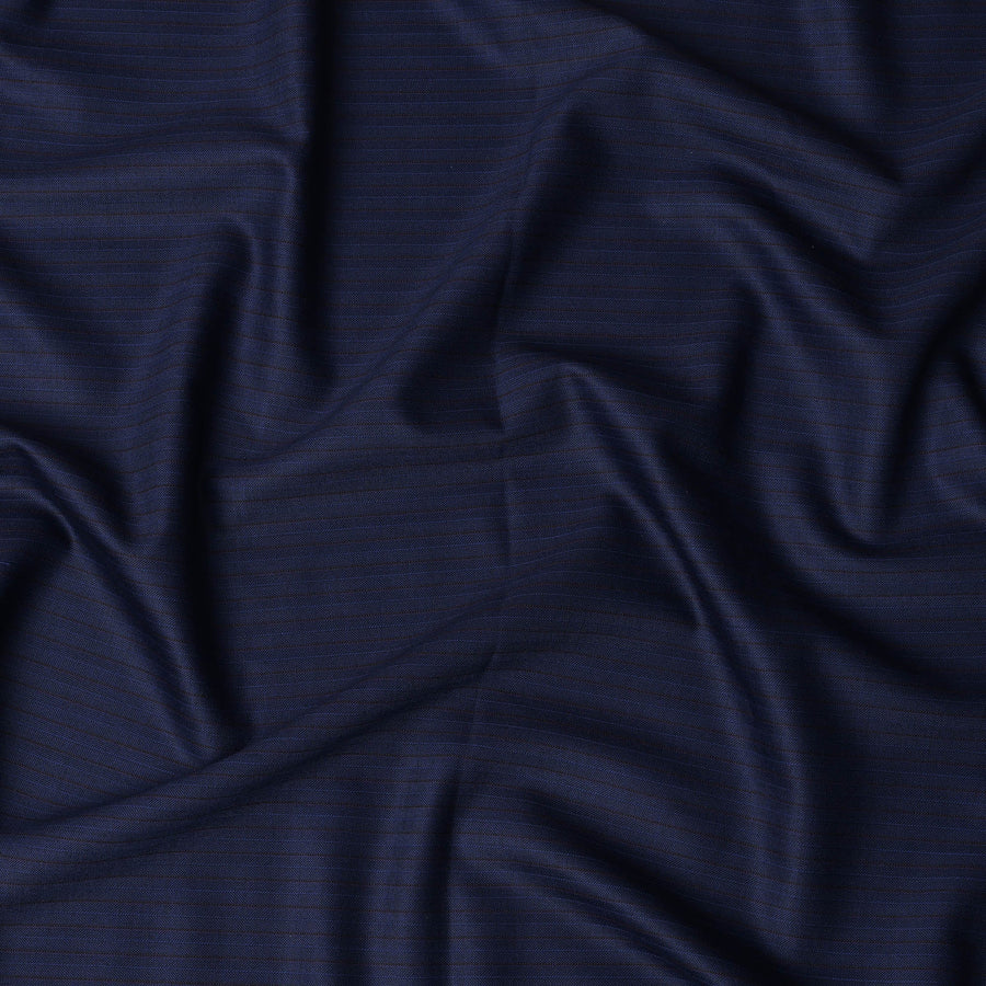 Navy Blue Premium Super 110's Wool Suiting Fabric by Scabal – 3.50 Mtrs Piece, Width 150 Cms, Made in United Kingdom-D23059