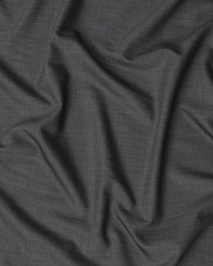 Charcoal Grey Premium Blended Wool Suiting Fabric – Width 150 Cms, Made in China-D23071