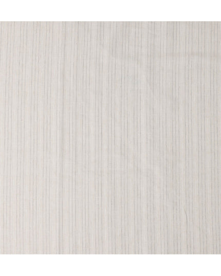 قماش كتان مخلوط مخطط بلون بيج طبيعي - عرض ١٤٠ سم، صنع في الهند، يُباع بالمتر - D23080