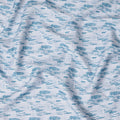 Sky Blue Cloud Print Blended Linen Fabric – Width 140 Cms, Made in India, Sold Per Meter-D23085