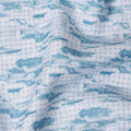 Sky Blue Cloud Print Blended Linen Fabric – Width 140 Cms, Made in India, Sold Per Meter-D23085