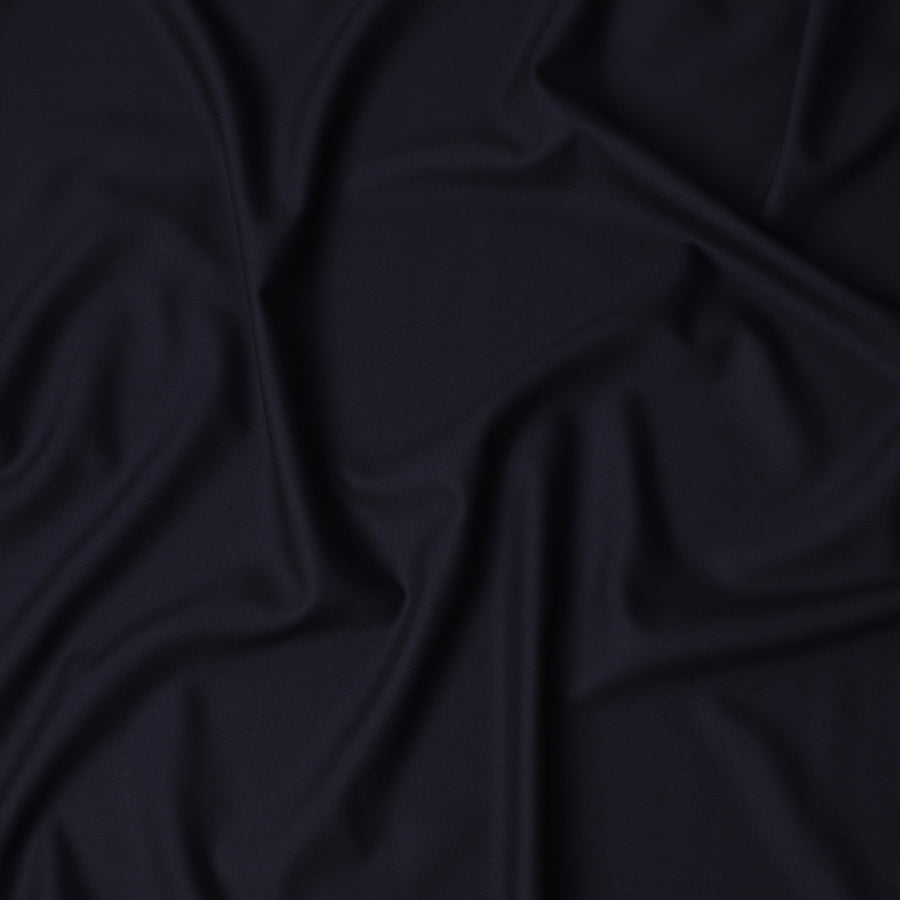 قماش بدلات إنجليزي فاخر من الصوف بالكامل، أزرق داكن، عرض 150 سم، صنع في المملكة المتحدة - D23194