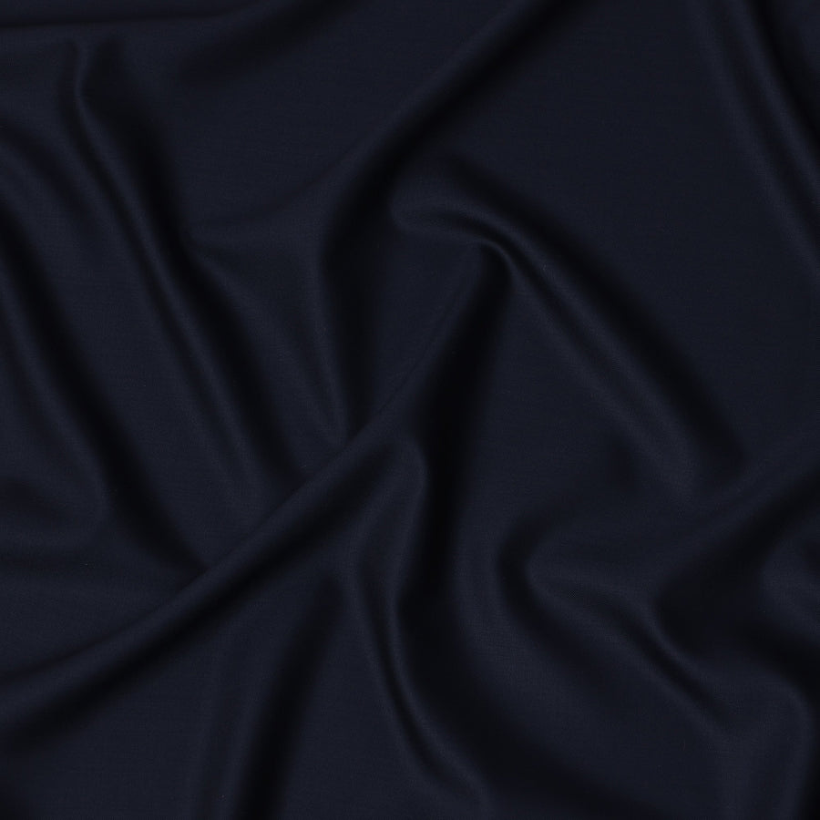 Deep Navy Premium Super 180's English Wool and Cashmere Suiting Fabric, 150 Cms Width, Made in UK-D23196