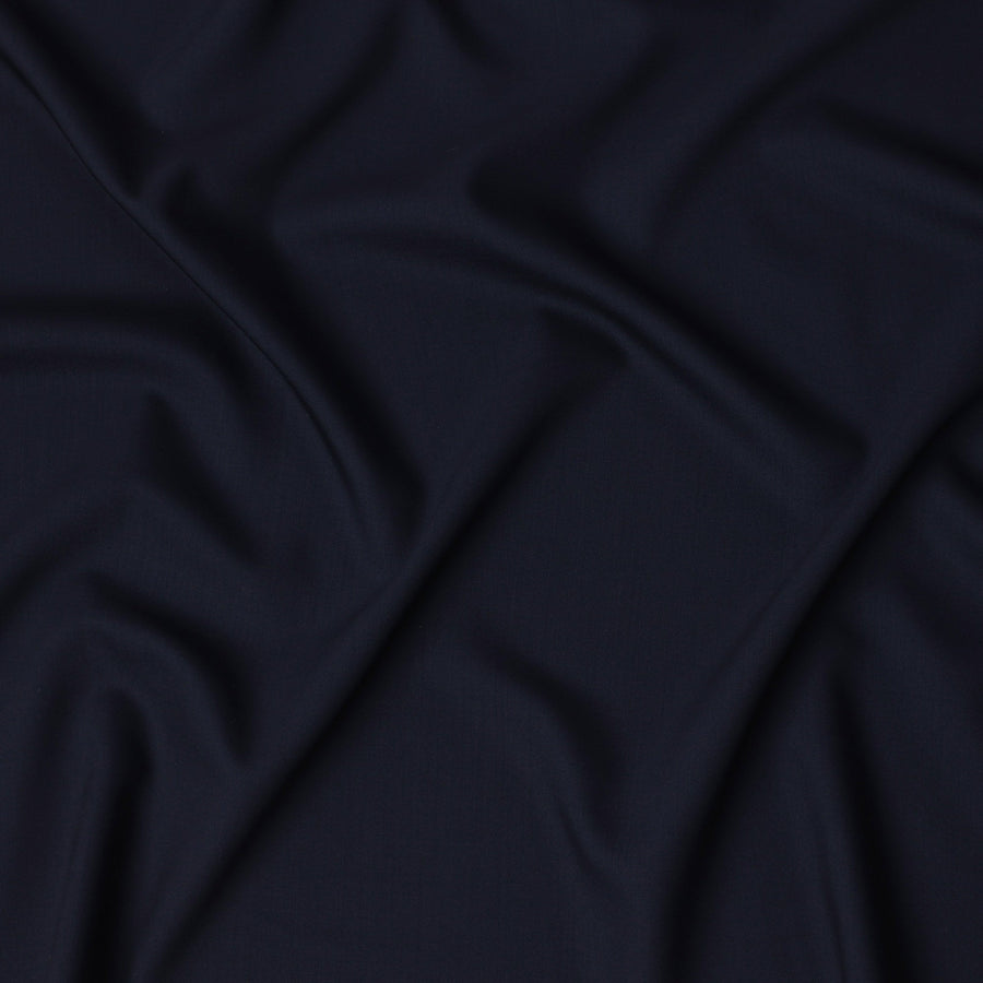 Navy Blue Premium Super 180's English Wool and Cashmere Suiting Fabric, 150 Cms Width, Made in UK-D23197