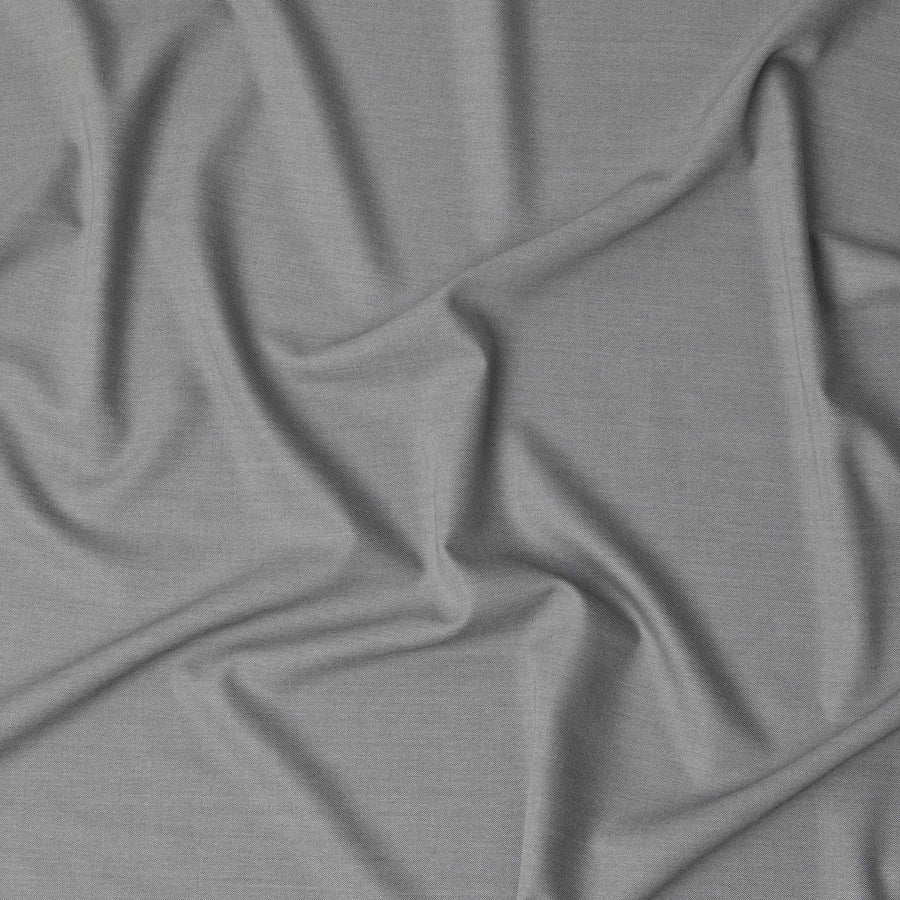 Light Grey Premium Super 160's English Wool and Cashmere Suiting Fabric, 150 Cms Width, Made in UK-D23201