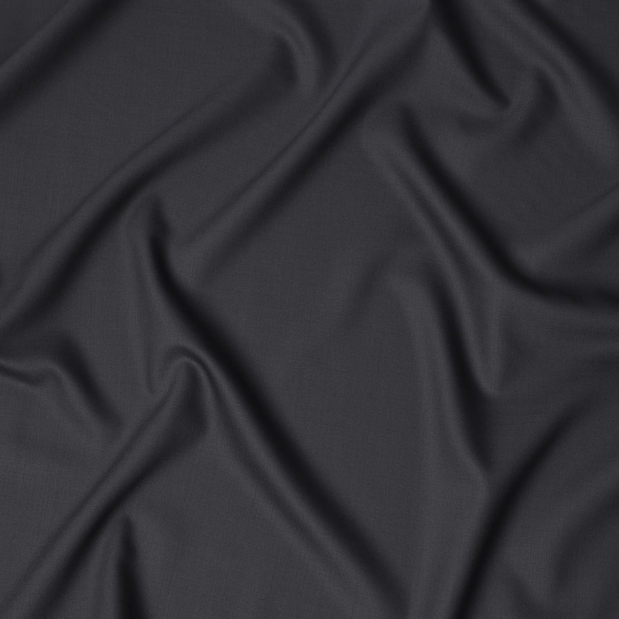 Charcoal Grey Premium Super 160's English Wool and Cashmere Suiting Fabric, 150 Cms Width, Made in UK-D23204