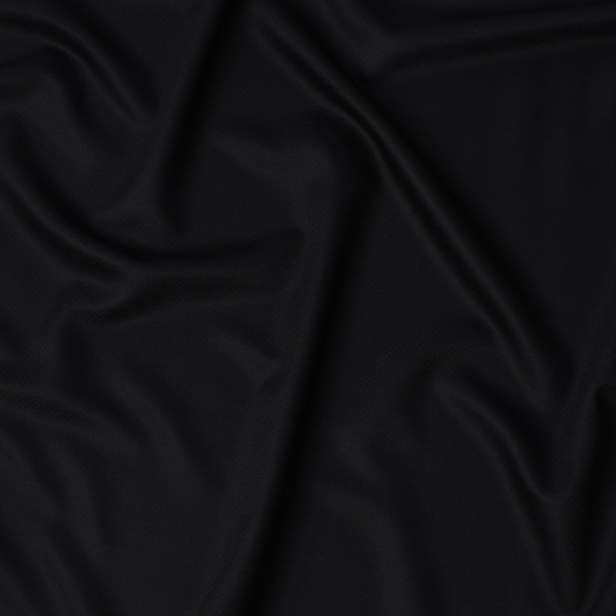 Classic Black Premium Super 130's English Wool and Cashmere Suiting Fabric, 150 Cms Width, Made in UK-D23205