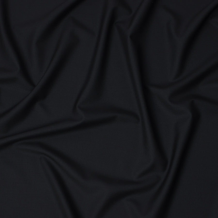 Black Premium Super 160's Italian All Wool Suiting Fabric, 150 Cms Width, Made in Italy-D23212