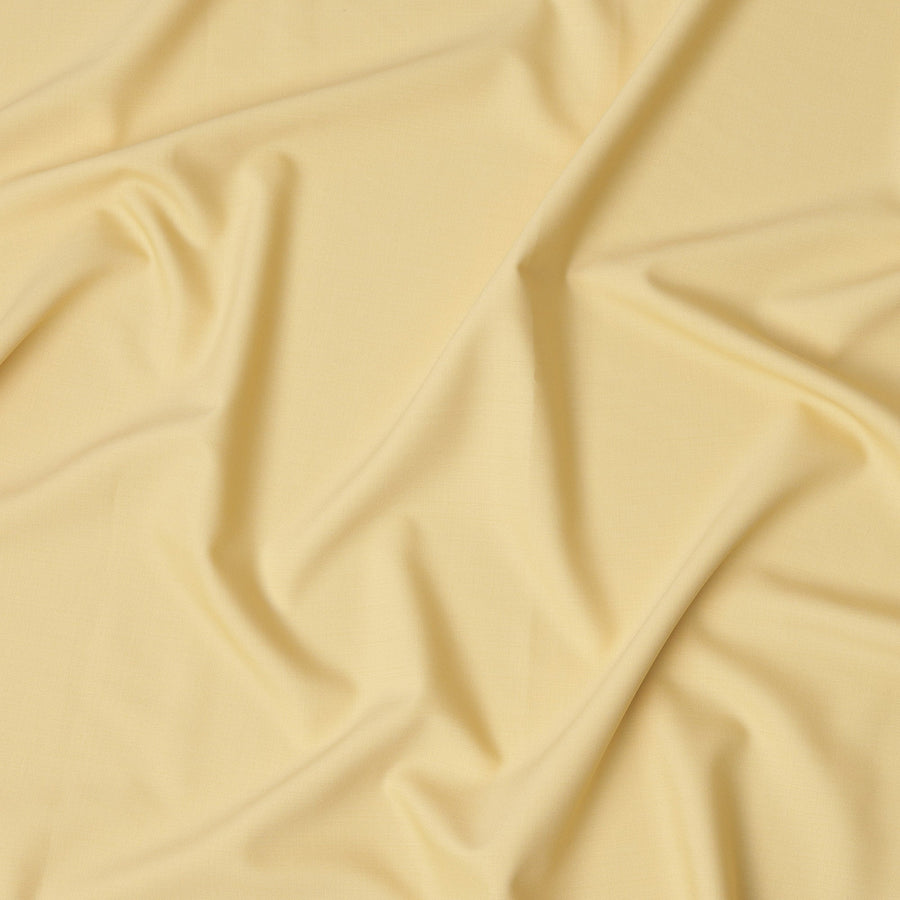 Pastel Yellow Premium Super 150's English All Wool Suiting Fabric, 3.50 Mtrs Piece, 150 Cms Width, Made in UK-D23213