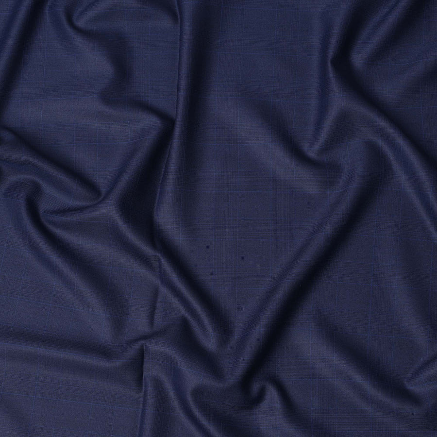 Royal Blue Premium Super 200's Scabal English Wool and Silk Suiting Fabric, 3.50 Mtrs Piece, 150 Cms Width, Made in UK-D23214