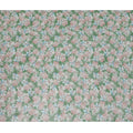قماش أورجانزا صناعي مطبوع عليه زهور متعدد الألوان باللون الأخضر الورقي مع زخارف زهرية فاتحة، عرض 110 سم، صنع في الهند - D23318