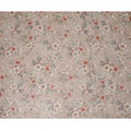 قماش أورجانزا صناعي مطبوع عليه زهور باللون البيج مع أزهار ناعمة باللون المرجاني والعاجي، عرض 110 سم، صنع في الهند - D23319