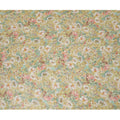 قماش أورجانزا صناعي مطبوع عليه زهور متعدد الألوان باللون الأصفر الخردلي مع زخارف نباتية فنية، عرض 110 سم، صنع في الهند - D23322