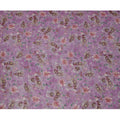 Mauve Purple Multicolor Floral Printed Synthetic Organza Fabric with Artistic Bloom Detailing, Width 110 Cms, Made in India-D23324