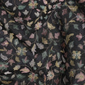قماش حرير توسار أسود بنمط منسوج بالكامل من الزهور، عرض 110 سم، صنع في الهند - D23367