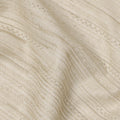 Ivory Subtle Stripe Textured Silk Crepe Fabric with Tone-on-Tone Weave Pattern, 110 Cms, India-D23384