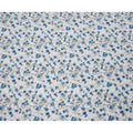 White Blue Floral Printed Cotton Lawn Digital Fabric with Fine Linework Motifs, 110 Cms, India-D23393