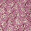 قماش كريب فيسكوز مطبوع عليه زهور وردية، بنقشة زهور الباستيل، عرض 110 سم، صنع في الهند - D23431