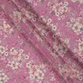 قماش كريب فيسكوز مطبوع عليه زهور وردية، بنقشة زهور الباستيل، عرض 110 سم، صنع في الهند - D23431
