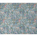 قماش كريب فيسكوز أزرق فاتح مطبوع عليه زهور، تصميم حديقة نباتية متعدد الألوان، عرض 110 سم، صنع في الهند - D23437