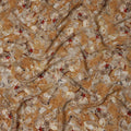 Ochre Abstract Brushstroke Printed Viscose Crepe Fabric, Artistic Textured Pattern in Beige and Red Hues, 110 Cms Width, Made in India-D23442 - Regal Fabrics