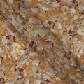 Ochre Abstract Brushstroke Printed Viscose Crepe Fabric, Artistic Textured Pattern in Beige and Red Hues, 110 Cms Width, Made in India-D23442 - Regal Fabrics