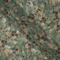 Sage Green Abstract Brushstroke Printed Viscose Crepe Fabric, Painterly Swirl Design in Beige and Rust Accents, 110 Cms Width, Made in India-D23444 - Regal Fabrics