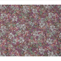 قماش كريب فيسكوز مطبوع عليه زهور بنفسجية أرجوانية، تصميم أزهار عتيقة مع لمسات من النعناع والورد، عرض 110 سم، صنع في الهند - D23447