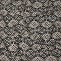 Beige and Black Tribal Geometric Printed Viscose Crepe Fabric, Ethnic Aztec-Inspired Motifs, 110 Cms Width, Made in India-D23454