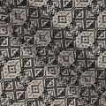 Beige and Black Tribal Geometric Printed Viscose Crepe Fabric, Ethnic Aztec-Inspired Motifs, 110 Cms Width, Made in India-D23454