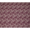 Wine Purple Leafy Botanical Printed Viscose Crepe Fabric with Beige Outline Detailing, 110 Cms Width, Made in India-D23464 - Regal Fabrics