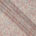 قماش كريب فيسكوز بيج بنقشة زهور بيزلي مع لمسات وردية وأرجوانية ناعمة، عرض 110 سم، صنع في الهند - D23465