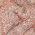 قماش كريب فيسكوز مطبوع عليه زهور الخوخ مع لمسات باستيل ناعمة، عرض 110 سم، صنع في الهند - D23467