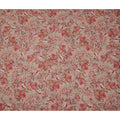 Beige Red Watercolor Floral Print Viscose Crepe Fabric, 110 Cms, India-D23471