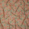 Peach Multicolor Garden Floral Print Viscose Crepe Fabric, 110 Cms, India-D23474 - Regal Fabrics