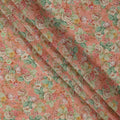 Peach Multicolor Garden Floral Print Viscose Crepe Fabric, 110 Cms, India-D23474 - Regal Fabrics