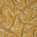 Mustard Beige All Over Floral Print Viscose Crepe Fabric, 110 Cms, India-D23476 - Regal Fabrics