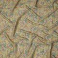 Yellow Pastel Vintage Floral Print Viscose Crepe Fabric, 110 Cms, India-D23479 - Regal Fabrics