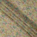 Yellow Pastel Vintage Floral Print Viscose Crepe Fabric, 110 Cms, India-D23479 - Regal Fabrics