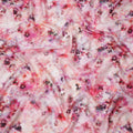 Blush Pink and Fuchsia Watercolor Floral Print Silk Crepe Fabric, Soft Digital Design, 110 Cms Width, Made in India-D23747