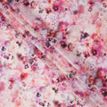 Blush Pink and Fuchsia Watercolor Floral Print Silk Crepe Fabric, Soft Digital Design, 110 Cms Width, Made in India-D23747
