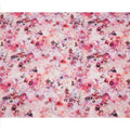 Blush Pink and Fuchsia Watercolor Floral Print Silk Crepe Fabric, Soft Digital Design, 110 Cms Width, Made in India-D23747