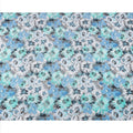 قماش كريب حريري بطبعة زهور مائية باللون الأزرق المائي والرمادي، بنمط فني ناعم، عرض 110 سم، صنع في الهند - D23748