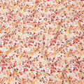 Ivory and Fiery Orange Floral Vine Print Synthetic Crepe Fabric, Delicate Digital Design, 110 Cms Width, Made in India-D23762