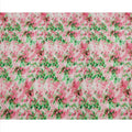 White Base with Pink and Green Splash Digital Abstract Print Synthetic Crepe Fabric, Watercolor-Inspired Artistic Design, 110 Cms Width, Made in India-D23777